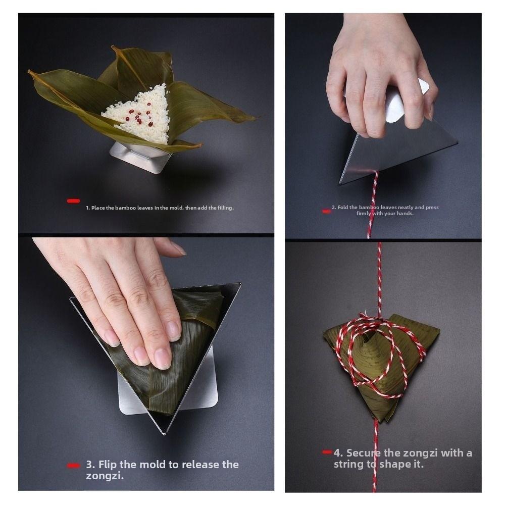 Triangle Rectangle Zongzi Mold Stainless Steel Rice Dumpling Making Tool Rice Ball Maker  Home Use