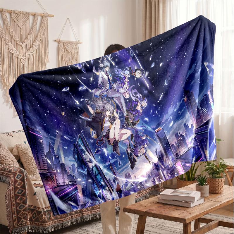 Warm Flannel BlanketHonkai Star Rail Soft Cozy Throw Blanket for Bedroom Couch