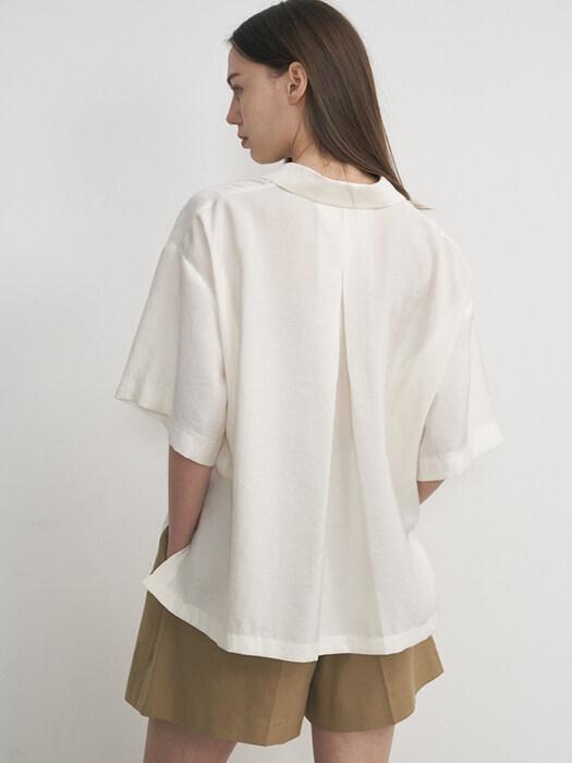 NEBELEVERYWEAR Pocket Short Sleeve Shirt_Cream White