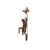 1Pc Rust-Colored Cat Garden Ground, a Fun Outdoor Decoration for Lovers, with Cat and Butterfly Design, Suitable for Muawn Art.