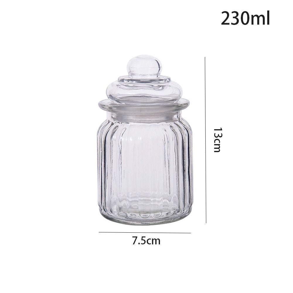 Кухонная стеклянная герметичная банка с вертикальными полосками и крышкой, банка для приправ, прозрачная стеклянная герметичная банка