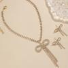 1Set Versatile Bow Design Earrings Necklace Set For Women Girls Vintage  Necklace Drop Earrings Wedding Jewelry Gifts