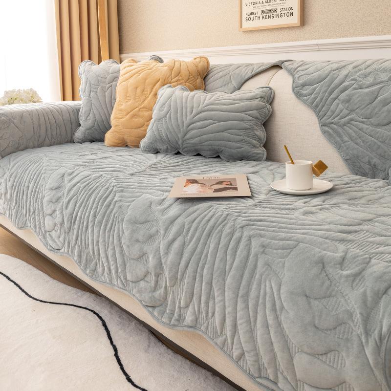 1pc Short Plush Sofa Cover, Sofa Towel Thick Non Slip Sofa Slipcover, Four Seasons General, Furniture Protector For Bedroom Office Living Room