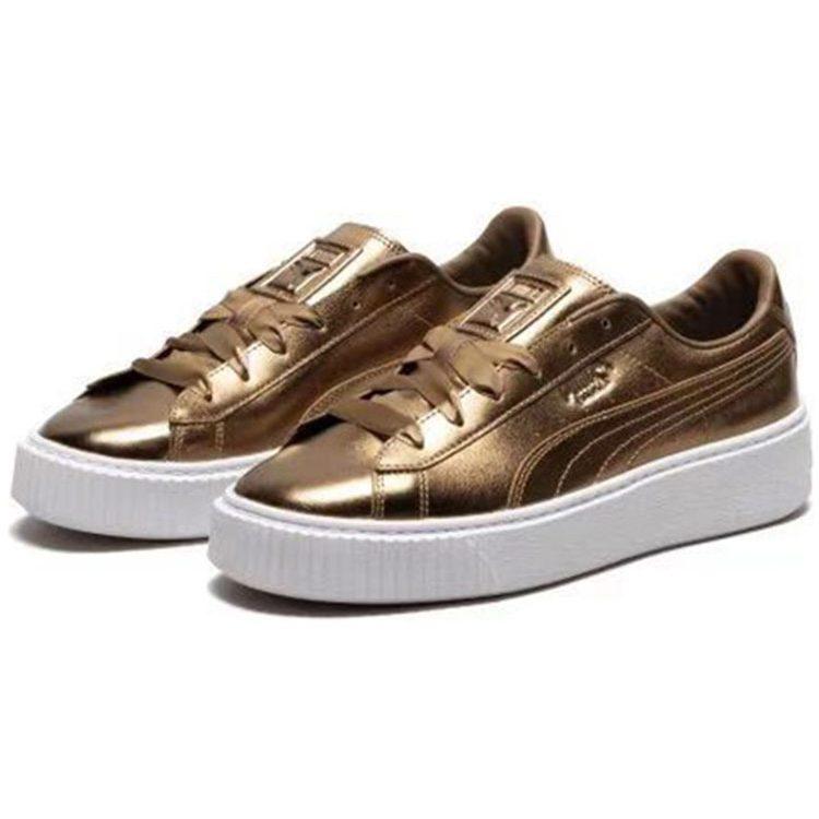 Puma Платформа Basket Luxe 'Золотой' Женская 366687-02