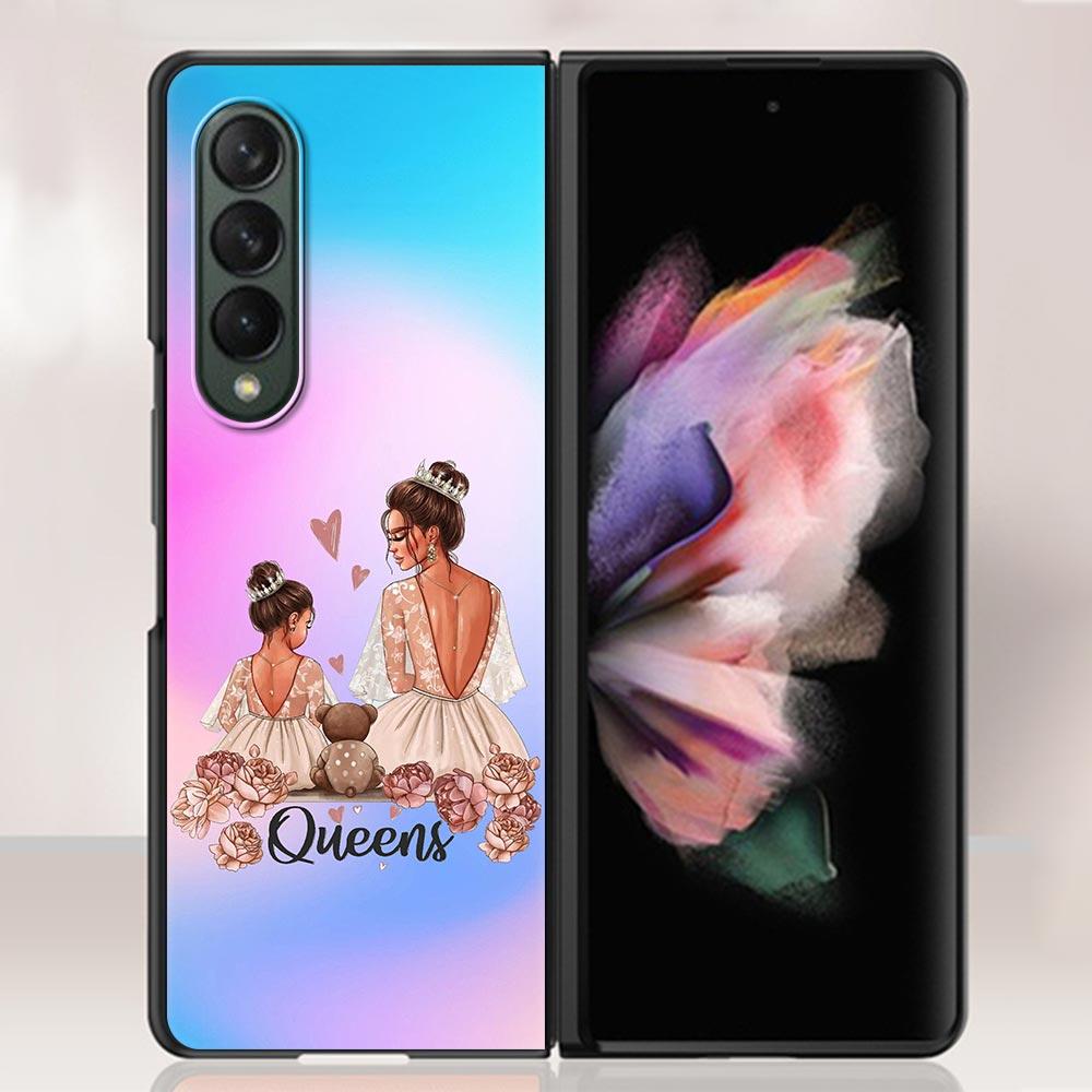 Zfold4 Супер Мама Малышка Мальчик Чехол Для Samsung Galaxy Z Fold3 5G Жесткий Тонкий Чехол Ультратонкий Для Galaxy Z Fold 3 Чехол Для Телефона