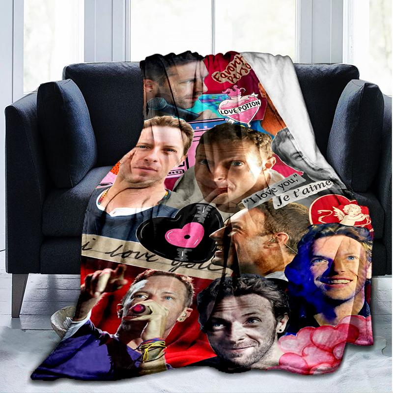 1PC Cold-play Flannel Blanket, Use for Birthday/Holiday Gift, Soft Blanket for Sofa/Bed/Camping/Office/Tourism Use,All Seasons