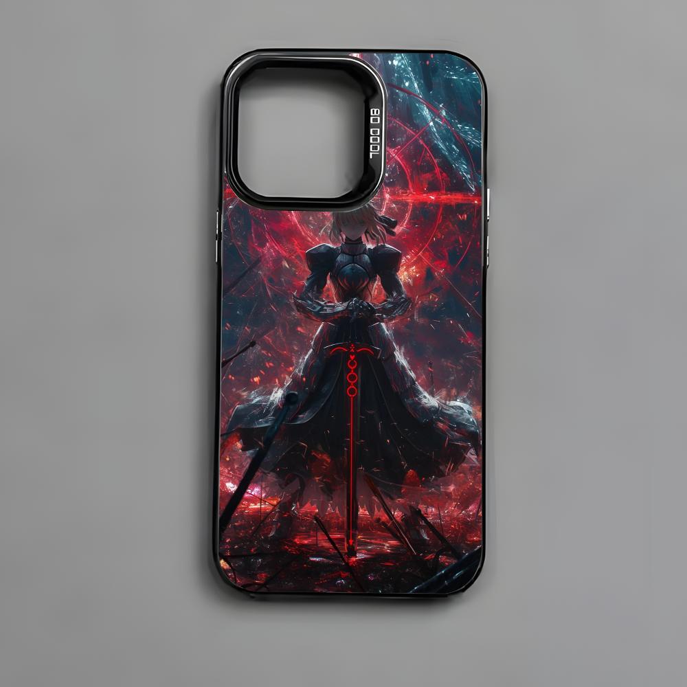 Чехол для телефона Fate Zero Stay Night S-Saber для iPhone 16 15 14 13 12 11 Pro Max Черный Матовый Разноцветный Лазерный Металлик Аврора