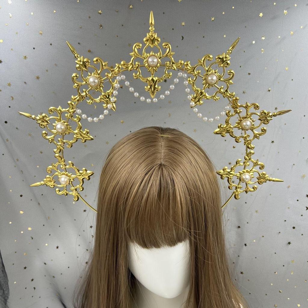 Halloween Costume Headband Party Dance Party Decoration Hair Accessories Gold Gorgeous Jewelry Crown Accessories