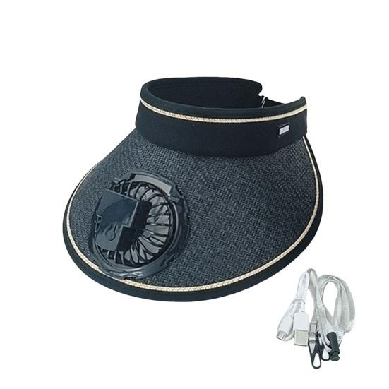 Веерная шляпа с широкими полями, дизайнерская повязка на голову, мужская и женская складная шляпа от солнца, перезаряжаемая вращающаяся на 360 градусов веер, пустой цилиндр