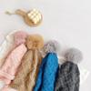 Pom-pom Hand Knitted Cap Soft Warm Ear Protection Cap Fashion Baby Crochet Hat  Toddler