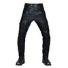 Mens Motorcycle Riding Pants PU Leather Protective Gear Windproof Slim Fit