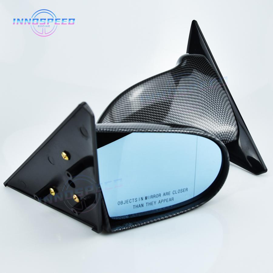 JDM Racing Spoon Carbon Fiber Look Side Rear View Mirror for Honda Civic EG EK 92-00 4-Doors