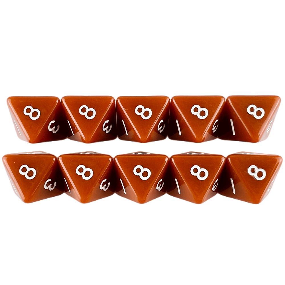 DND Dice 10pcs Multi-sided Game Dice Opaque Die for DND Role Playing Board Game - 8 Sided Dice