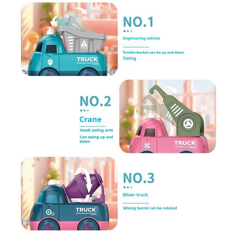 Детская игрушечная машинка-трек, электрический светящийся поезд для мальчика, набор инженерных машин, подарок на день рождения ребенка