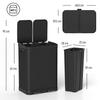 Kitchen Double Compartment Trash Can 2 X 30L With Stainless Steel Pedal Soft Close Lid Black