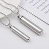 Beads Chain Openable Cylindrical Tube Wishing Bottle Necklace Perfume Vial Pendant Stainless Steel