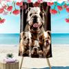 Poodle Bull Print Beach Towel, Large Soft Quick Dry Towel for Beach Camping Swimming