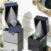 Exquisite PU Leather Watch Box Flip-Top Lid with LED Light Wristwatch Display Case Bracelet Storage Single Watch Gift Box Watch