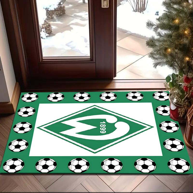 1PC Green Werder Symbol Rug Game Carpet, Floor Mat for Bedroom Living Room Entryway Rug, Home Decor Idea Gift for Christmas birthday