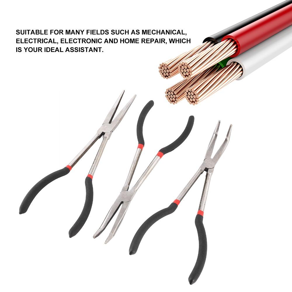 3pcs Insulated Comfort Grip Handles Long Nose Pliers Precision Long Nose Pliers  Wire Bending