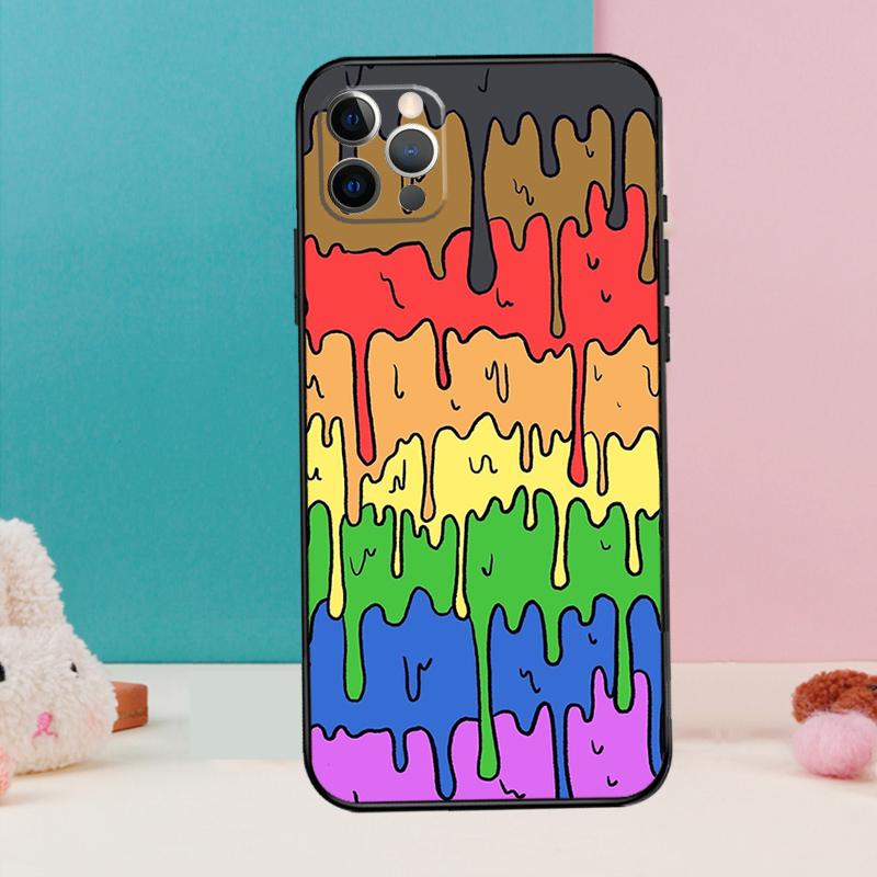 Pastel Kawaii Melting LGBTQ Design Phone Case For iPhone 17 Air 16 15 14 12 11 13 Pro Max 12 13 mini 15 16 Plus 16e Cover Coque