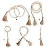 Nordic Wood Beads Garland with Tassel Farmhouse Beads Rustic Country Kids Home Wall Decor