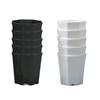 10 шт. восьмиугольный цветочный горшок, черный, белый цвет, пластиковый однотонный маленький горшок для рассады, настольный сочный декоративный комбинационный дышащий TMZ