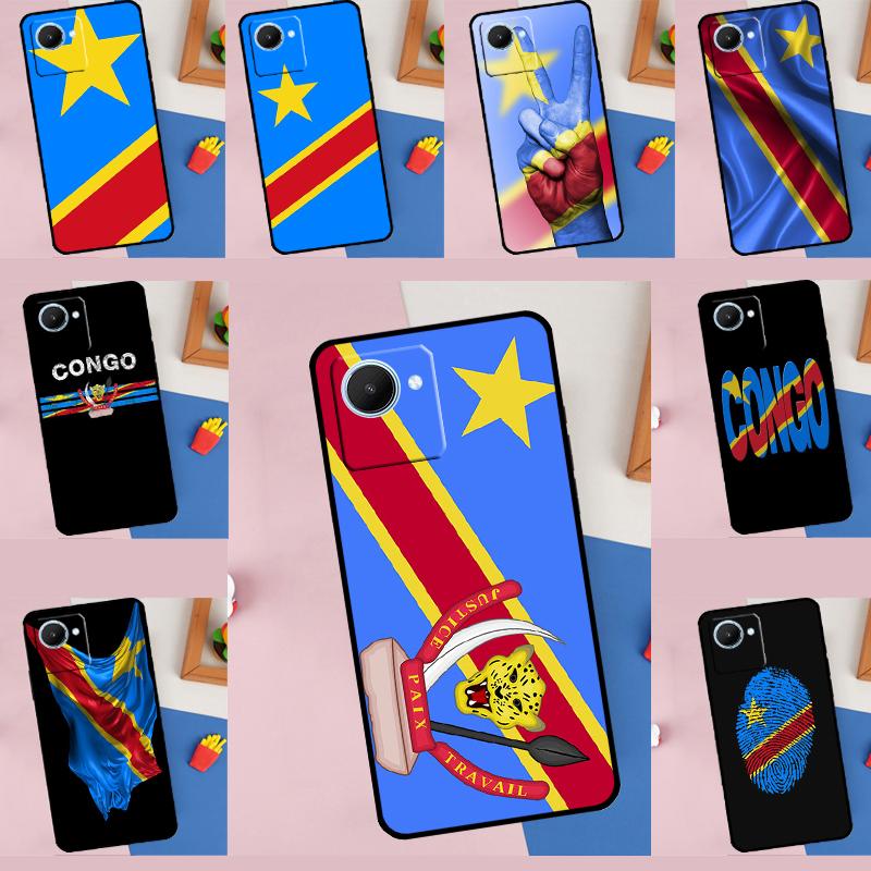 Congo Democratic Republic Flag For Realme GT 6 6T 5 GT7 Pro C67 C75 C61 C55 C53 C51 C21Y C25S 10 11 12 13 14 Pro Plus Case