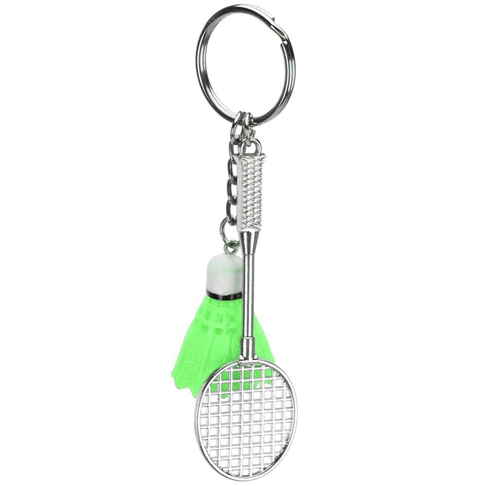 6pcs Compact Size Badminton Keychain Simulation Design Sports Keychain For Daily Carry
