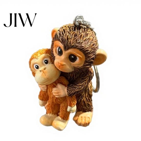 Portable Monkey Charm for Purse 3D Punch Keychain, Protect The Hanging Ornament, Easy to Assemble Key Ring Cute Resin And Orangutan Keyring