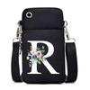 Letter Printing, Black Oblique Span Bag, Mobile Phone Bag, Light To Carry, Vertical Length And Width, Change Bag.