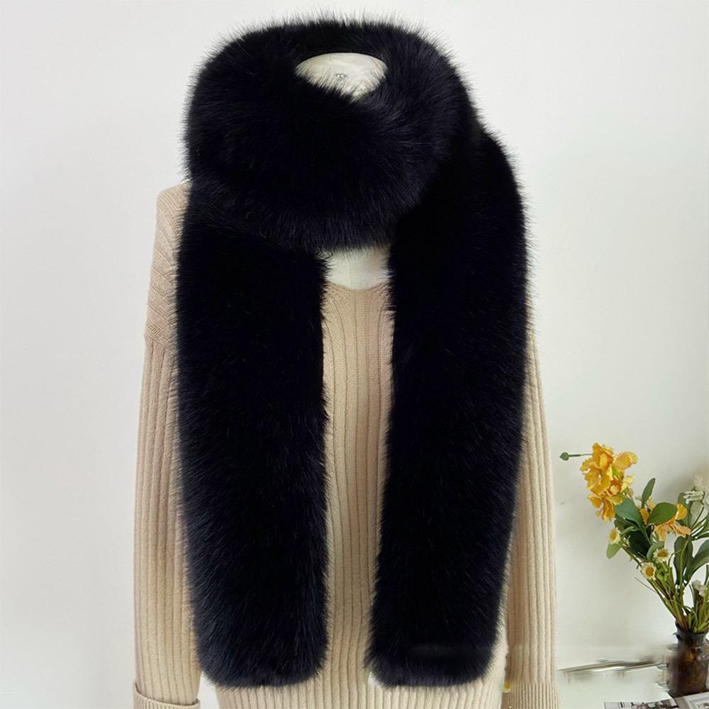 Fashionable 180cm Fake Fur Long Scarf Soft Fur Decor Winter Fluffy Scarf Thick Ladies Neck Warmer Scarves Outdoor