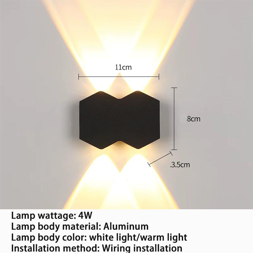 Алюминиевый светодиодный настенный светильник Водонепроницаемый Наружное Внутреннее освещение IP55 AC86-265V 4w 6w 8w 10w настенный светильник для сада лестницы ночи