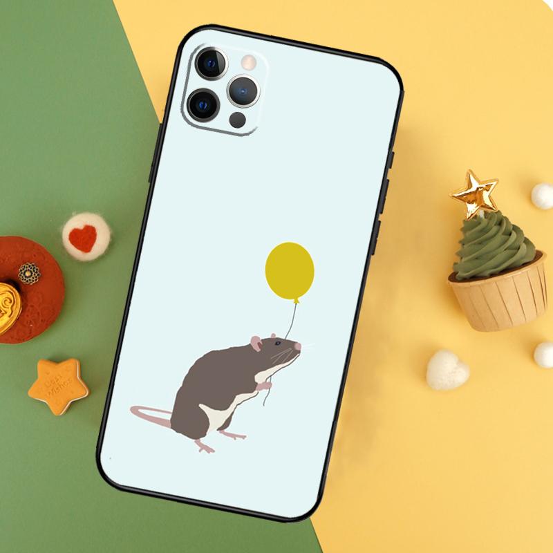 Милый Мультяшный Животный Крыса Чехол для Телефона Для iPhone 17 17Air 16 15 14 13 11 12 Pro Max 12 13 Mini 16E Ударопрочный Чехол