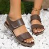 Women's Summer Flat Sandals 2024 New Beach Open Toe Shoes Designer Brand Casual Slide Solid Color Stylish Comfort Zapatos