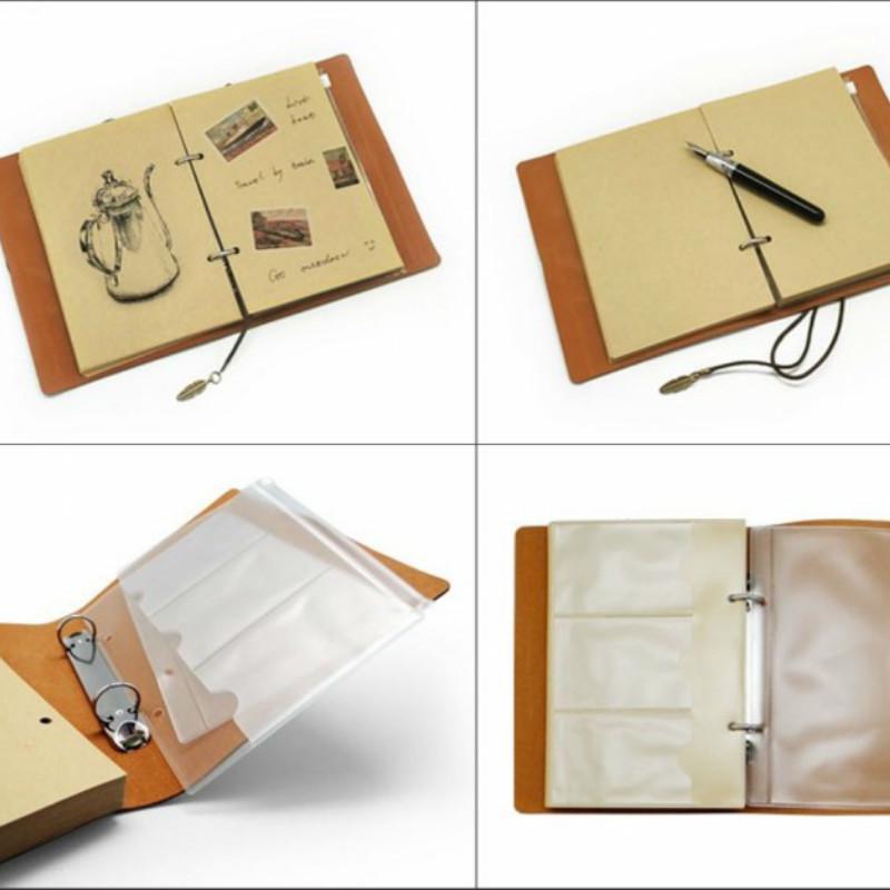 Vintage Stationery PU Leather Notebook Creative Kraft Paper Planner Sketchbook Agenda Diary Notebook