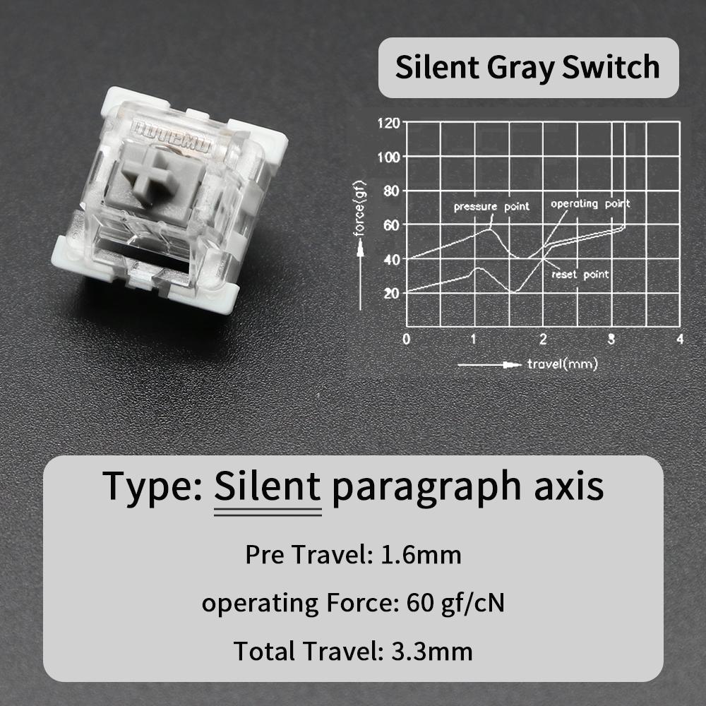 Outemu Switch for Keyboard 3Pin Linear Tactile Clicky Silent Switches for Mechanical Keyboards Gray White Red Blue Gaming Switch Pushbutton Switches