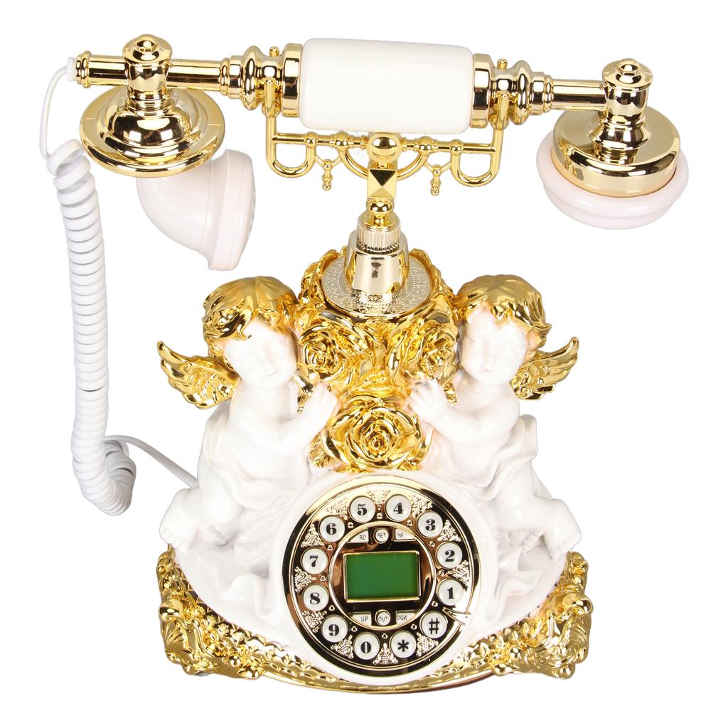 Ретро стационарный телефон с ЖК-дисплеем, старомодный антикварный винтажный телефон с кнопочным набором для домашнего декора, офиса