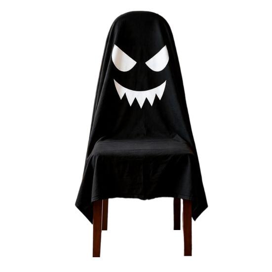 Easy Fit Ghost Chair Decor Halloween Cover, Cute Dining Reusable Seasonal Accents Decorative Slipcover for Holiday Party Home Furniture Protection