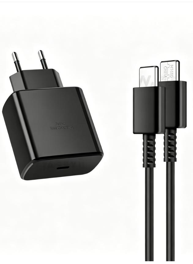 Быстрое зарядное устройство 45 Вт EU USB-C с кабелем данных USB-C длиной 2 метра, зарядное устройство с интерфейсом USB-C для мобильных телефонов с интерфейсом type-c