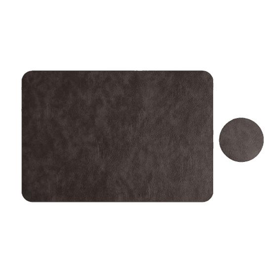 Yousheng Faux Leather Placemat Coaster Dining Table Heat Insulation Pad Dual Side Waterproof Placemat for Kitchen Countertops Dining Tables