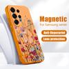 Магнитный Чехол Для Magsafe Для Samsung Galaxy S26 Ultra S25 Edge S24 Plus S23 FE S22 A54 A55 A56 5G Матовый Чехол С Рисунком Реалистичных Красных Цветов