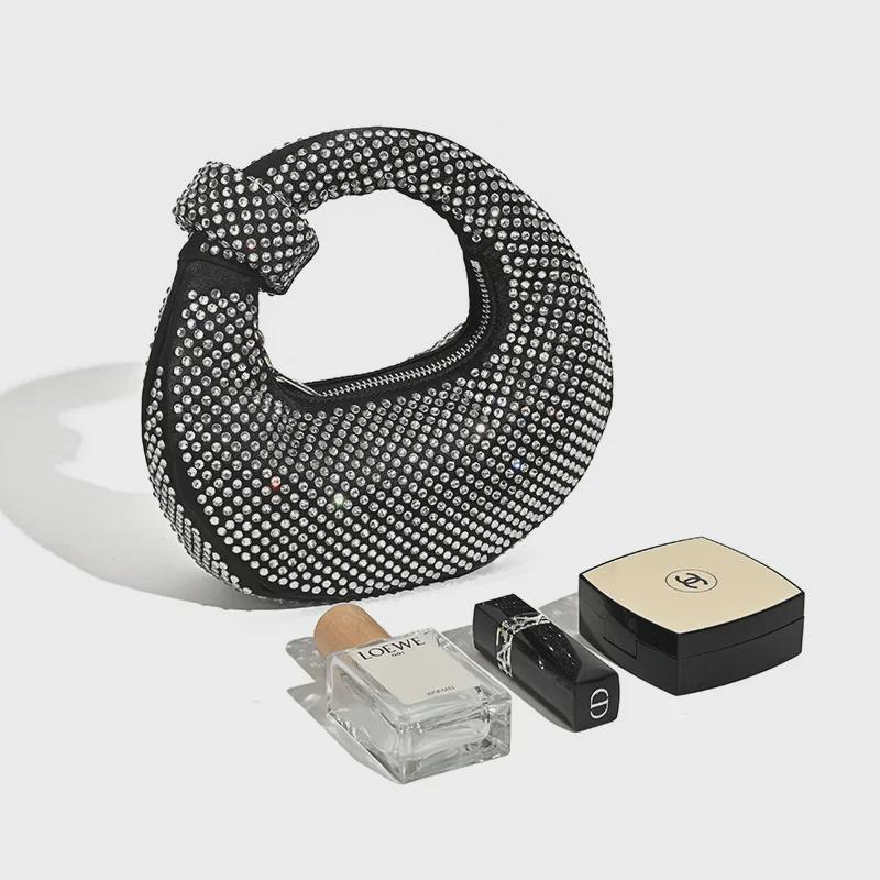 Элегантная вечерняя сумочка со стразами - модная женская сумка через плечо