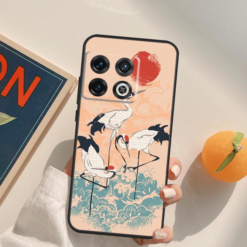 Japanese Cranes Art Case For OnePlus 13T 10T 10R 12R 13R 15 13 12 11 10 9 Pro Nord CE 5 2 3 4 Lite N20 N30 Cover