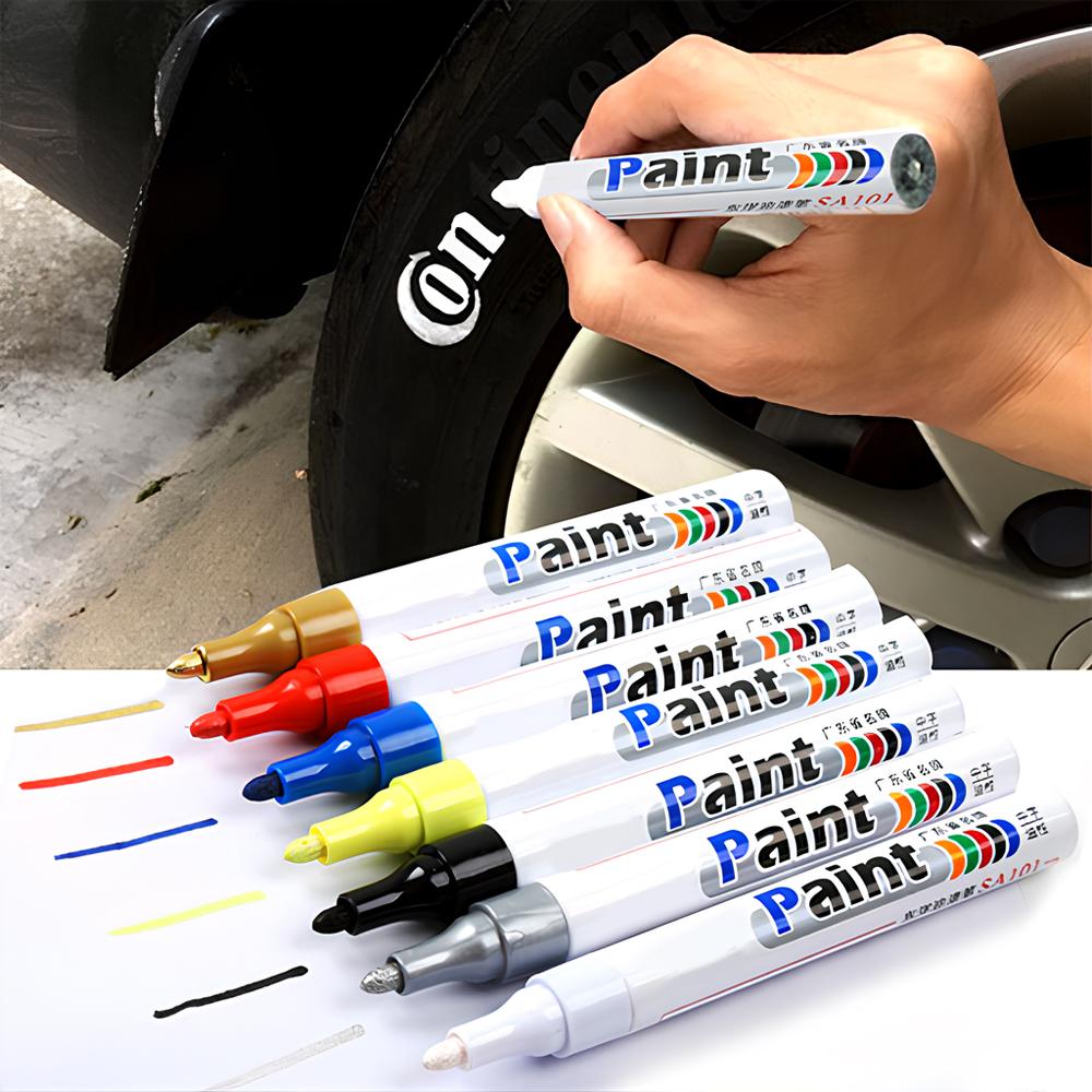 12 Colors Paint Marker Pen Fade-proof Car Tyre Tire Tread CD Metal Permanent Paint Marker Graffti Oily Macador Caneta Stationery