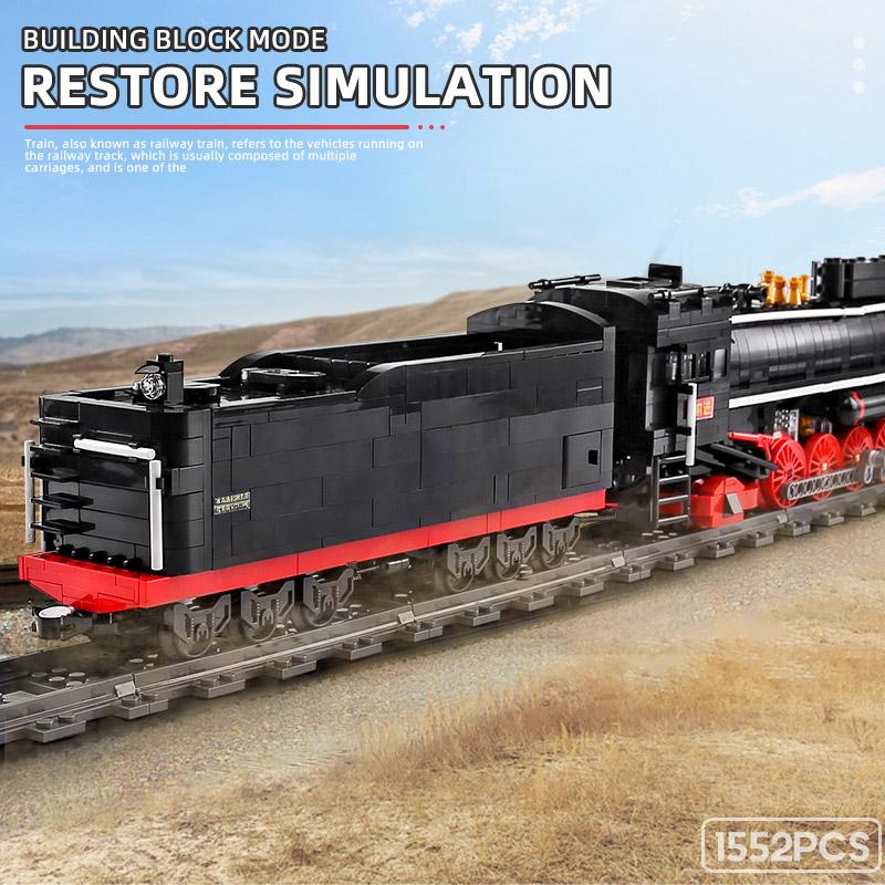 MOULD KING MOC The QJ Steam Locomotives Remote Control Train Building Blocks Bricks Kids Educational DIY Toys Christmas Gifts