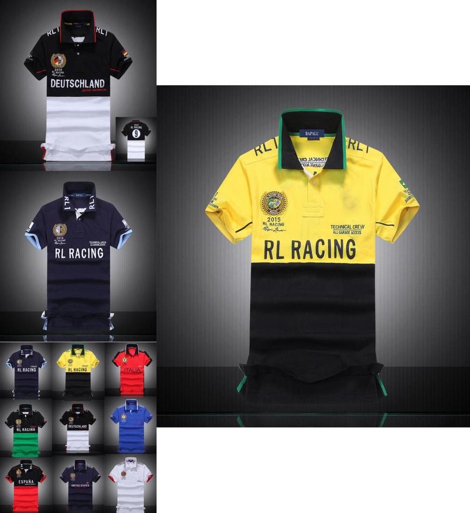 Новая мужская футболка с коротким рукавом Rl Racing, смесь хлопка, удобная, классический дизайн