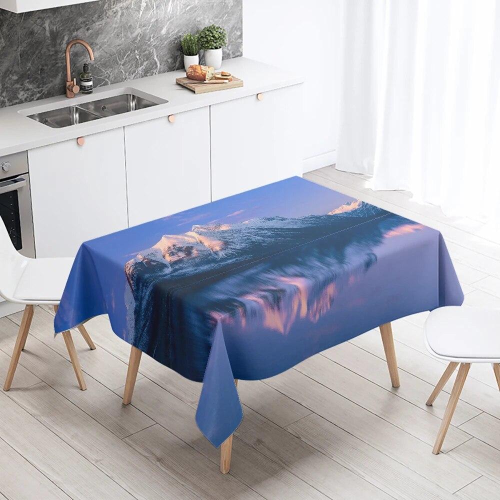 Красивые природные пейзажи с принтом скатерть на открытом воздухе для пикника, кемпинга, устойчивая к пятнам, водонепроницаемая скатерть, украшение для дома