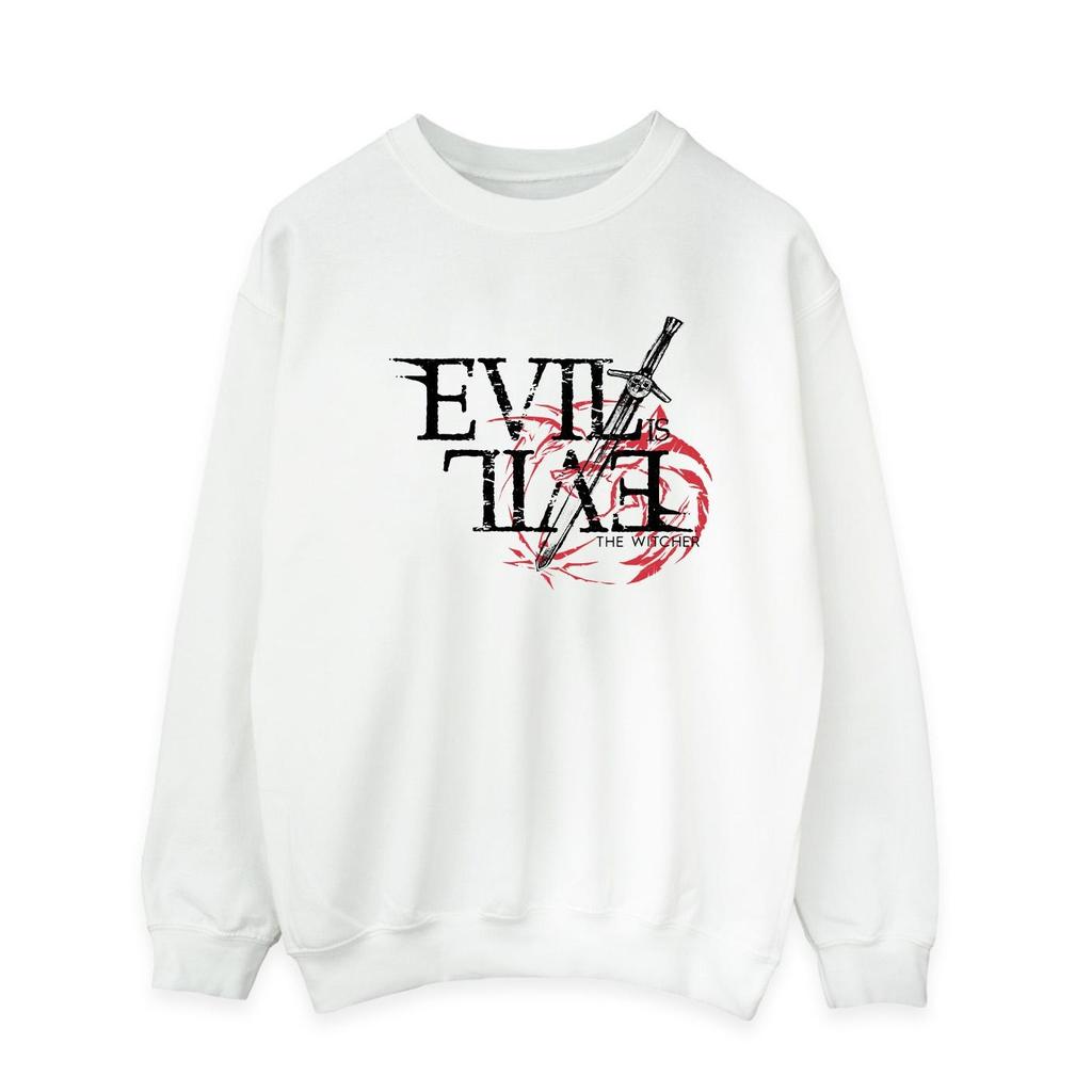 Netflix Mens The Witcher Evil Is Evil Sweatshirt