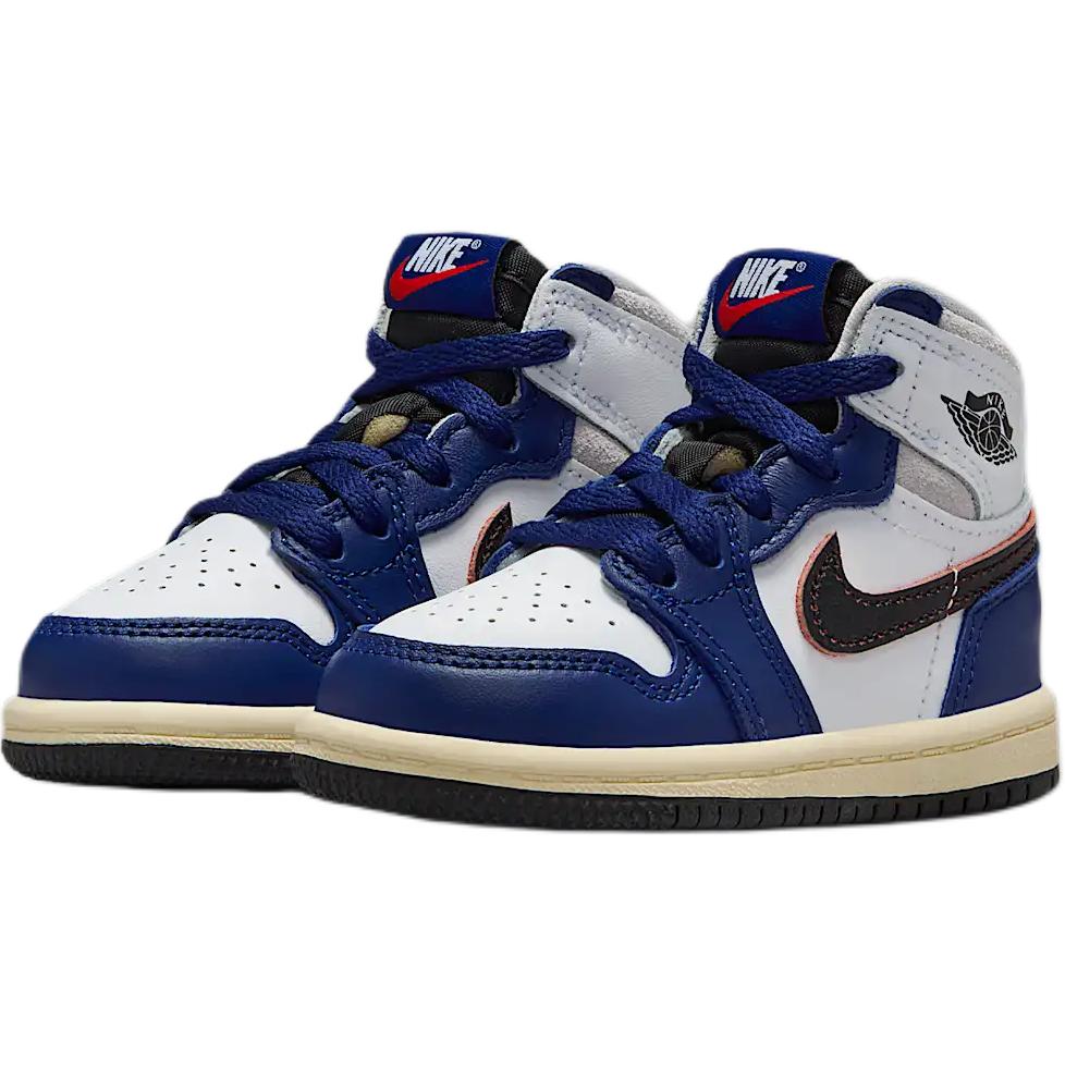 Air Jordan 1 Retro High OG TD Rare Air - Deep Royal Blue Детские кроссовки Белый Нейтрально-серый Черный FD1413-100